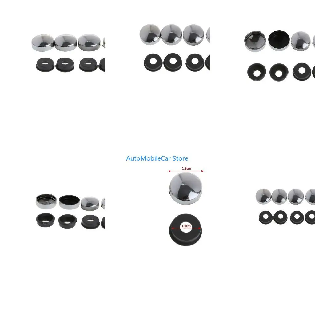 

G8TE 8Pcs Car Truck License Plate Frame Screw Nut Caps Bolt Fixed Screw Fasteners