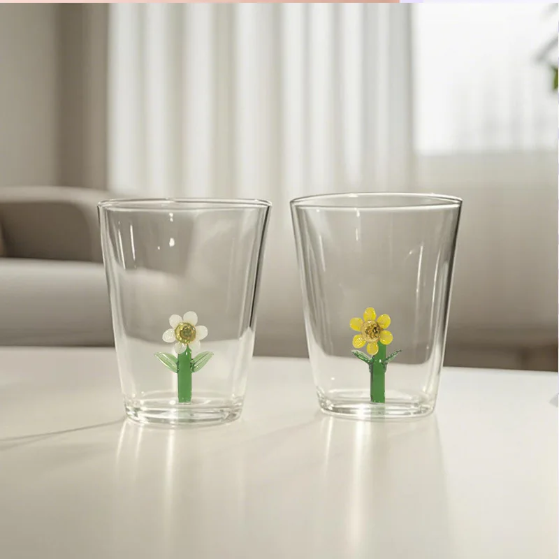 

LTT Creative Sunflower Cup Cute Simple Household Glass High Borosilicate Glass