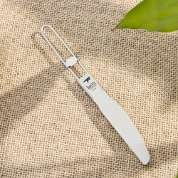 Keith Titanium Table Knife Foldable Handle, Bacteriostatic Cutlery, Portable Outdoor Travel Camping Tableware Titanium Knife