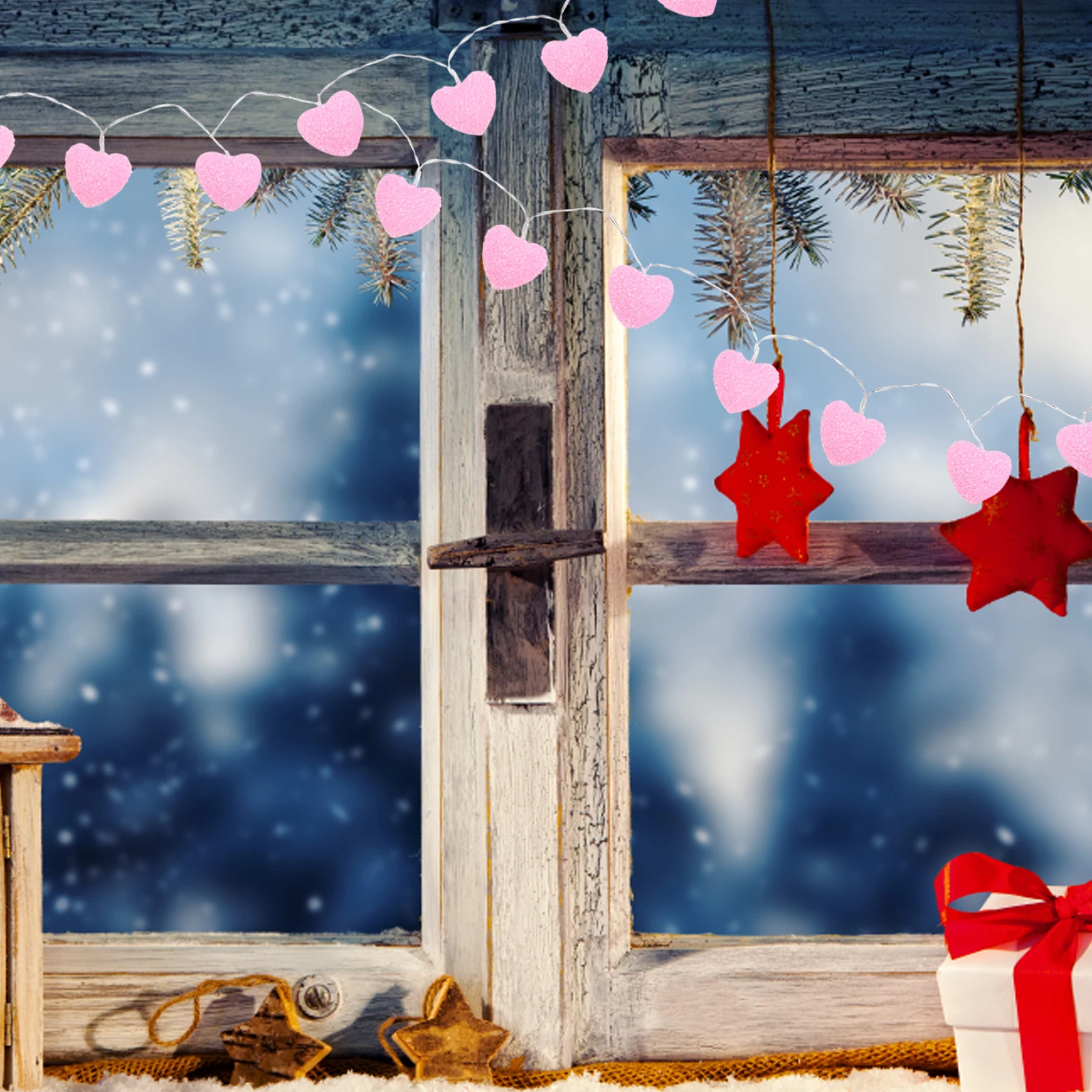 String Romantic Valentine's Day Heart Garland LED Good Decorative Effect Pvc