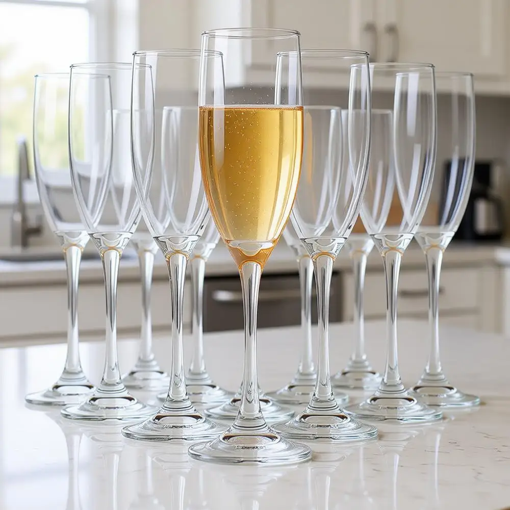 

Набор из 12 бокалов для шампанского премиум-класса, 180 мл, для игристого вина, хрустальные, прозрачные