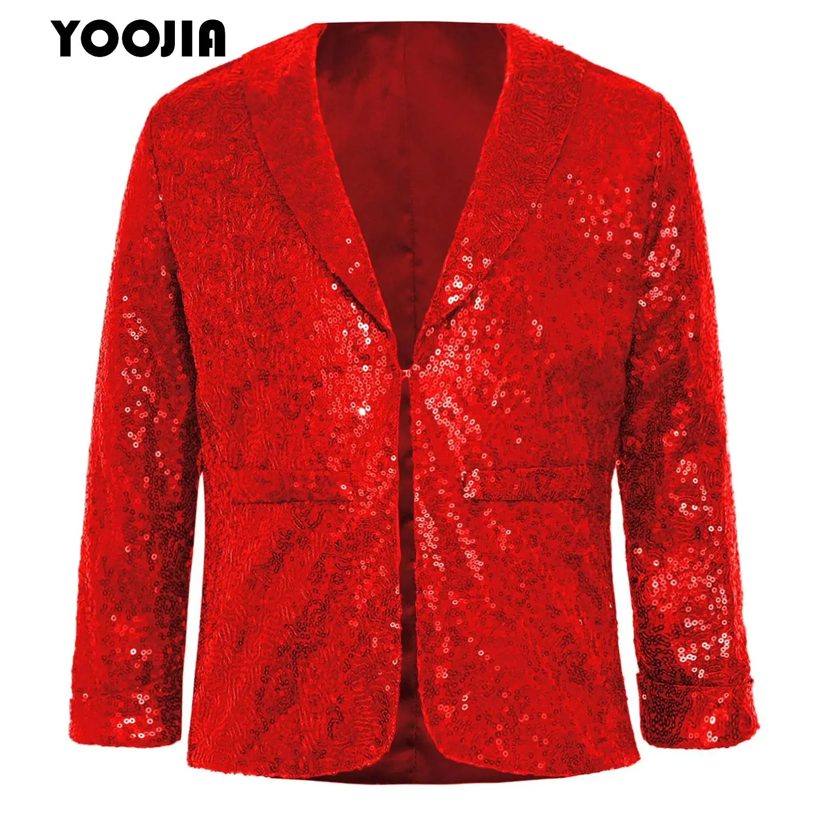 Children Christmas Party Jacket Coat Top Shiny Sequin Vest Blazer Dress Up Costume Disco Jazz Hiphop Dance Performance Clothes