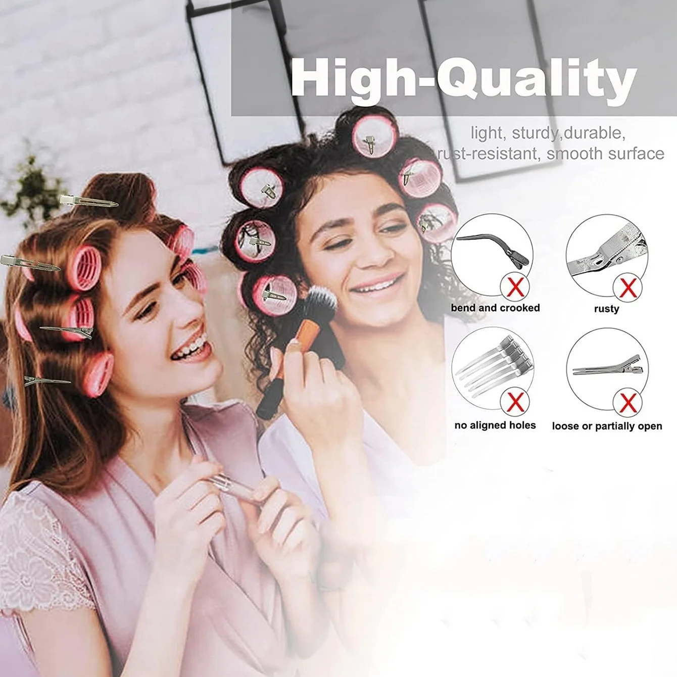 20/50 stücke Salon Feste Haarnadel Silbrig Metall Styling Haar Clips Keine Falte Locken Entenschnabel Haarnadeln Friseur Werkzeuge für Frauen Mann – Detail 6