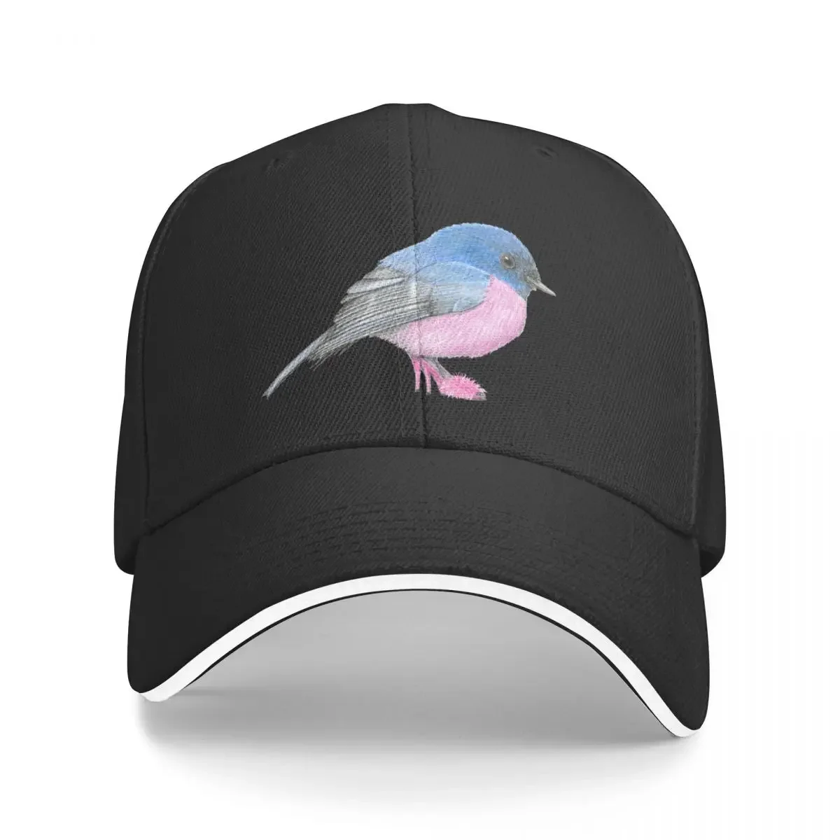 Pink Robin in Marabou Slippers Baseball Cap Hat Man Luxury Bobble Hat Sun Cap Mens Tennis Women's