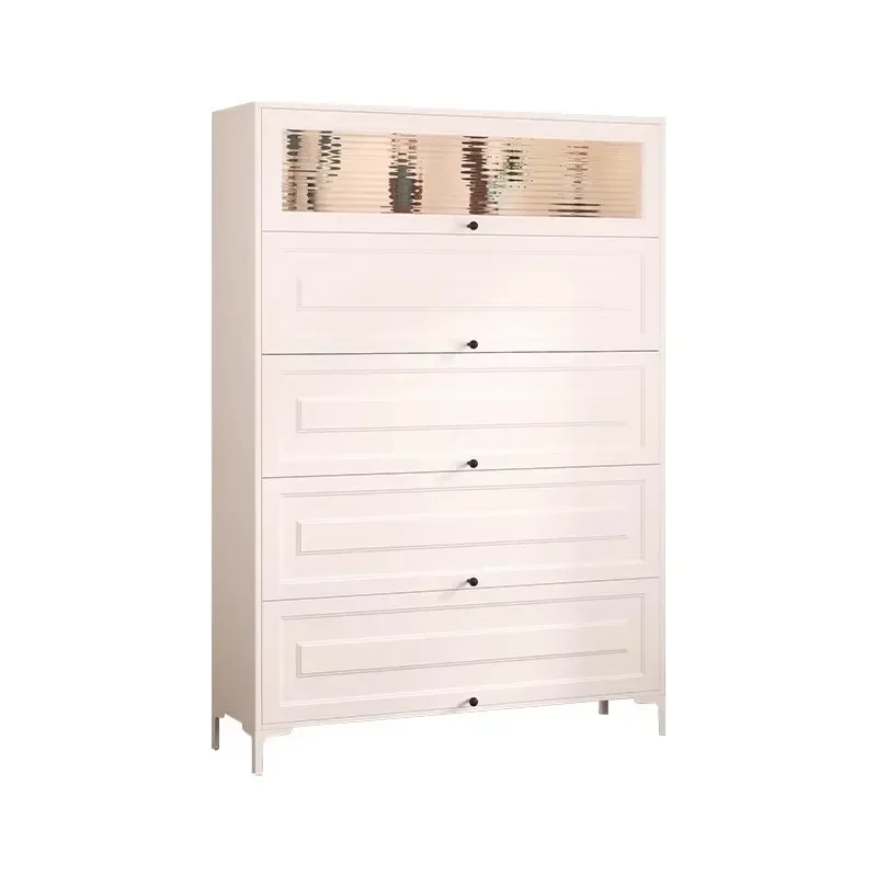 Steel five-bucket flap door cabinet, entrance integrated dust-proof floor storage cabinet, cream wind