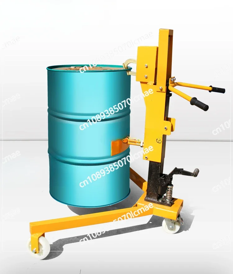 Oil Drum Hydraulic Handling, Loading and Unloading, Manual Holding, Wooden Support, Iron Plastic Universal Joint