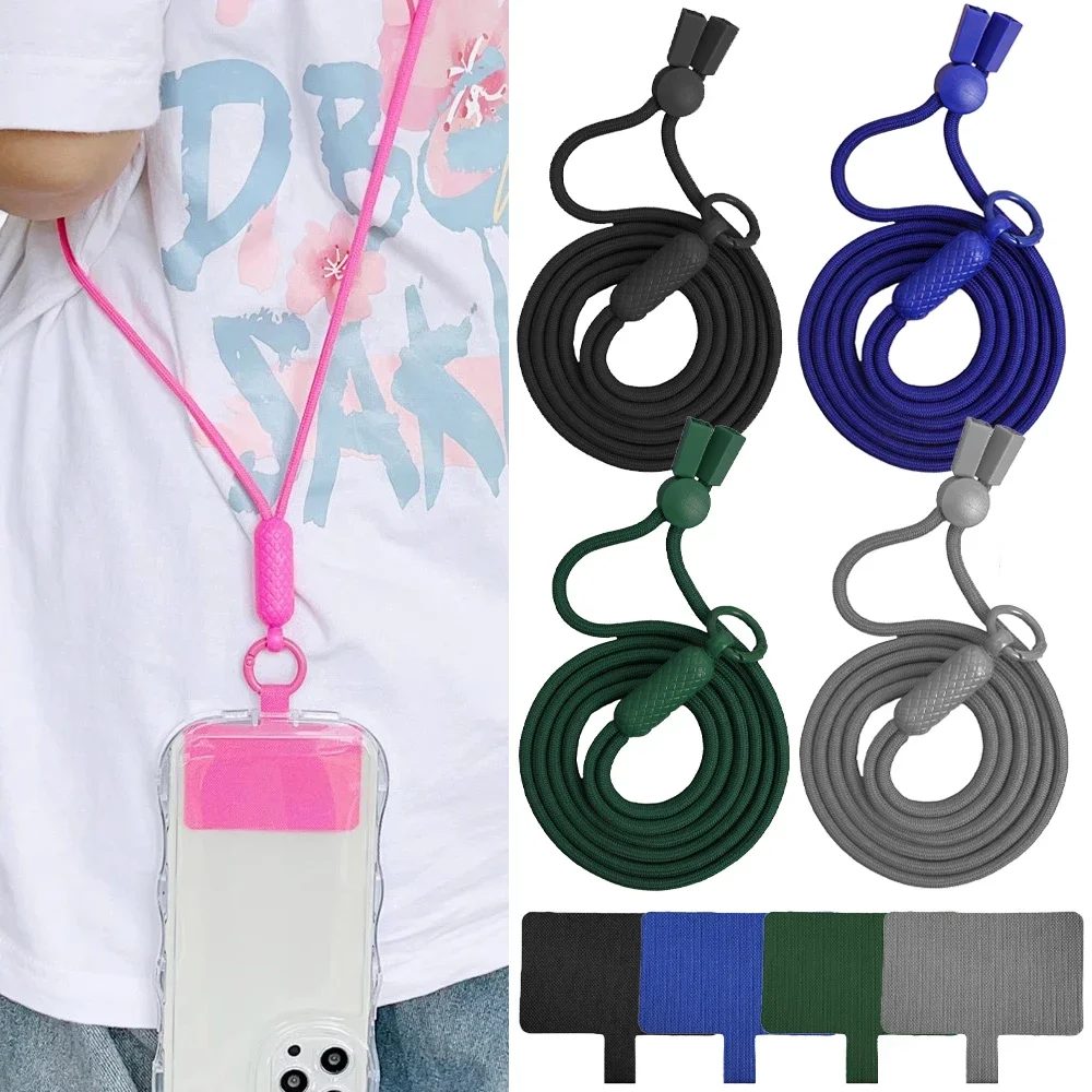 Portable Adjustable Cellphone Lanyard 360 Degree Rotatable Neck Straps with Tether Tab Multifuctional Anti-fall Phone Lanyards