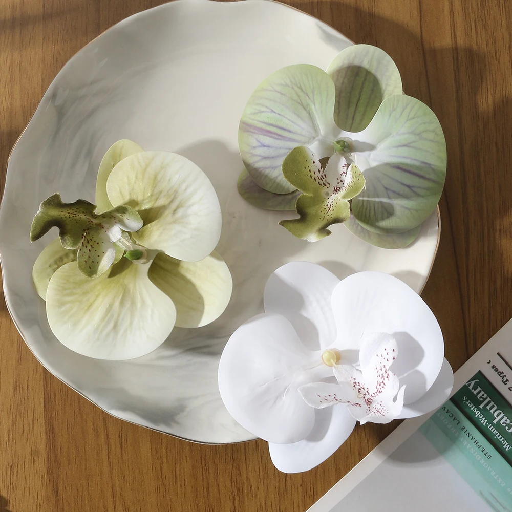 5/10pcs Phalaenopsis Flower Head Artificial Butterfly Orchid Flowers DIY Wedding Christmas Decoration Shooting Props Accessories