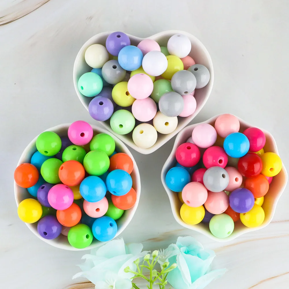 6-16mm 20-200pcs/Lot Multicolour Acrylic Round Beads Handcraft Spacer Bead For Jewelry Making DIY Bracelet Necklace Accessories