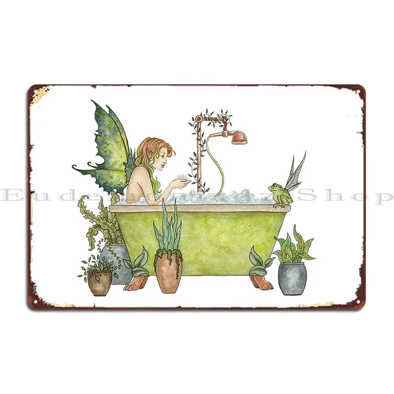 Fairies Love Bubble Baths Metal Plaque Customize Club Custom Funny Sign Tin Sign Poster