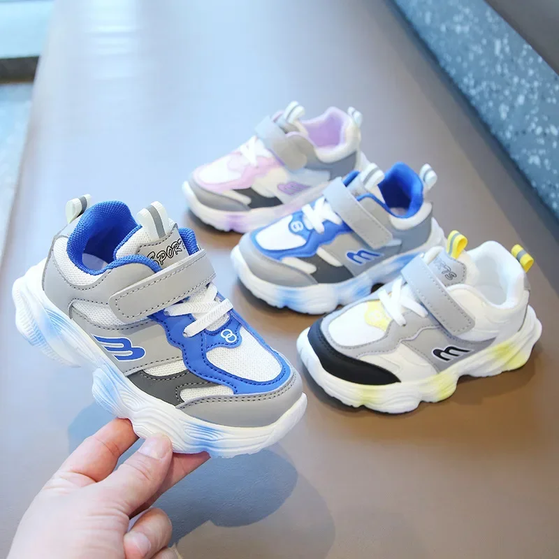 

Children Sneakers Boys Girls Student Sports Running Shoes Outdoor Casual Mesh Breathable Lightweight Kids Training Footwear New