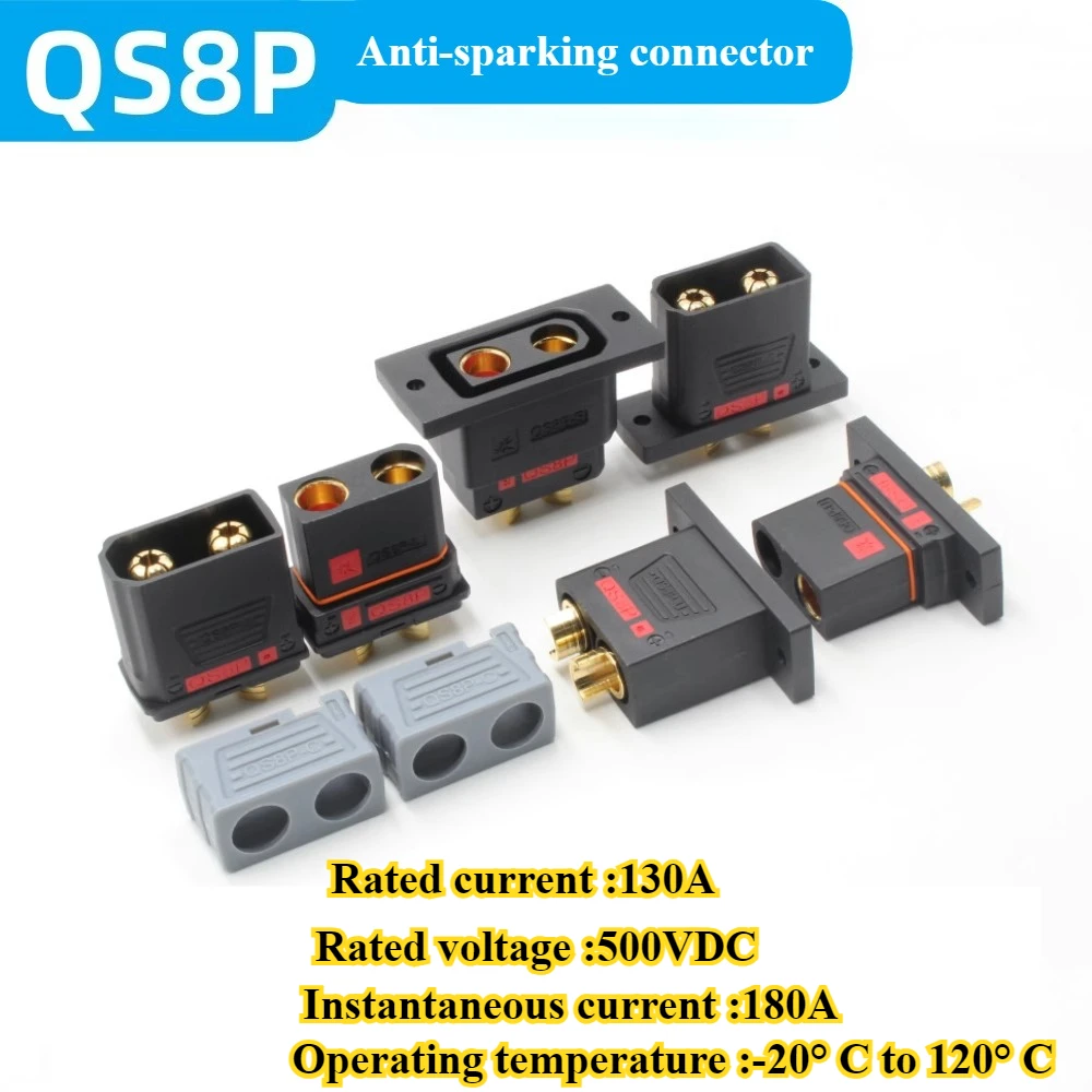 130-180A QS8P-S QS8P-L QS8P-U Battery Connector Aviation Model Forklift QS8 Series Lithium Battery Anti Spark Male Female Plug
