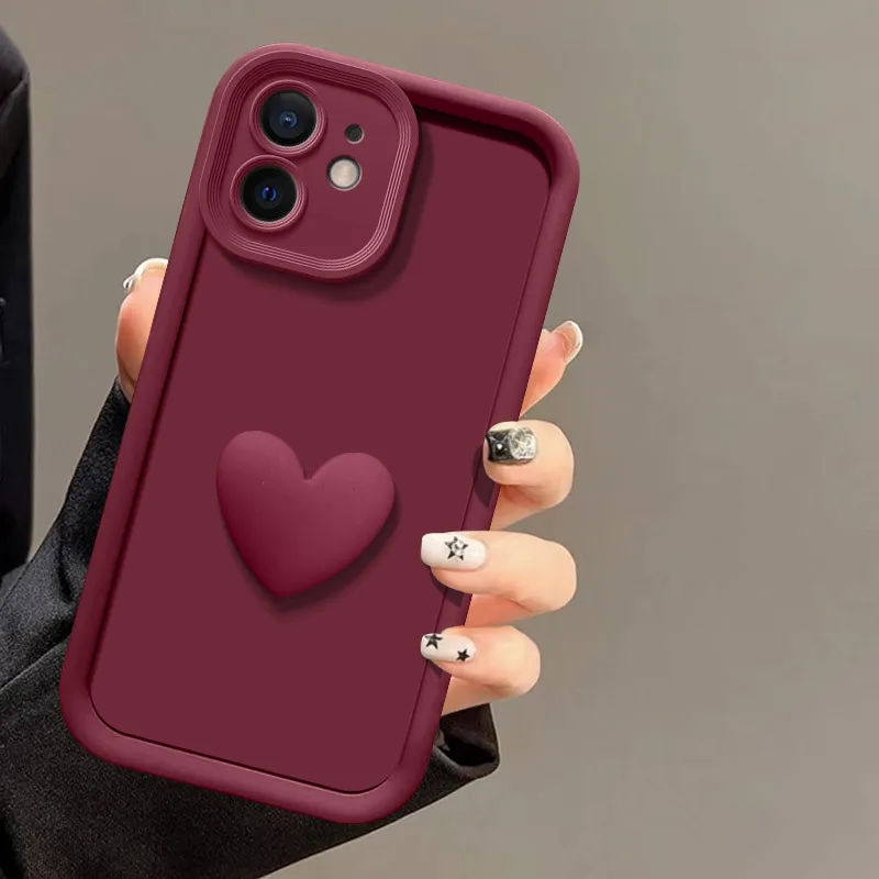 Love Heart Silicone Camera Lens Protective Case  for IPhone 15 14 13 12 11 Pro Max XR XS X 8 7 6S Plus SE 2020 Phone Cover