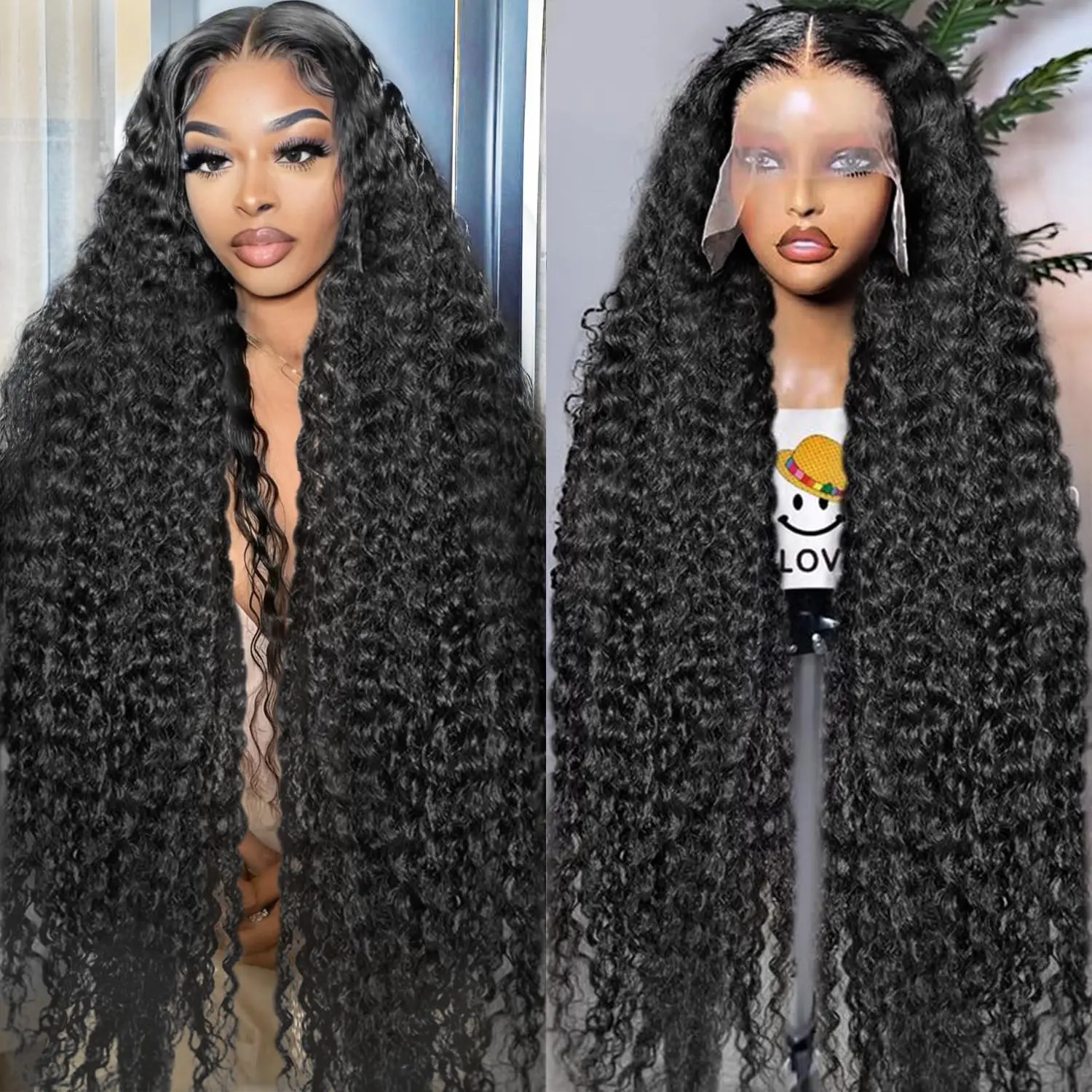 

40 46 дюймов Глубокая волна 13x6 13x4 Hd Парик из натуральных волос на кружеве спереди Бразильские вьющиеся парики Глубокая волна Фронтальный парик для женщин