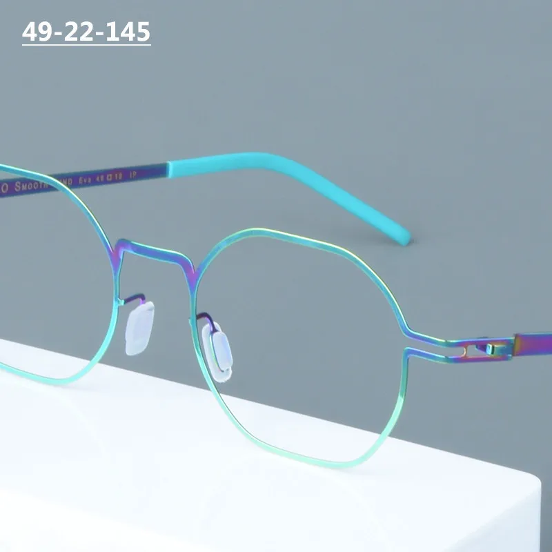 

Немецкие безвинтовые ультралегкие квадратные цветные оправы для очков унисекс, тонкие оправы для очков, синие, фиолетовые оправы для очков