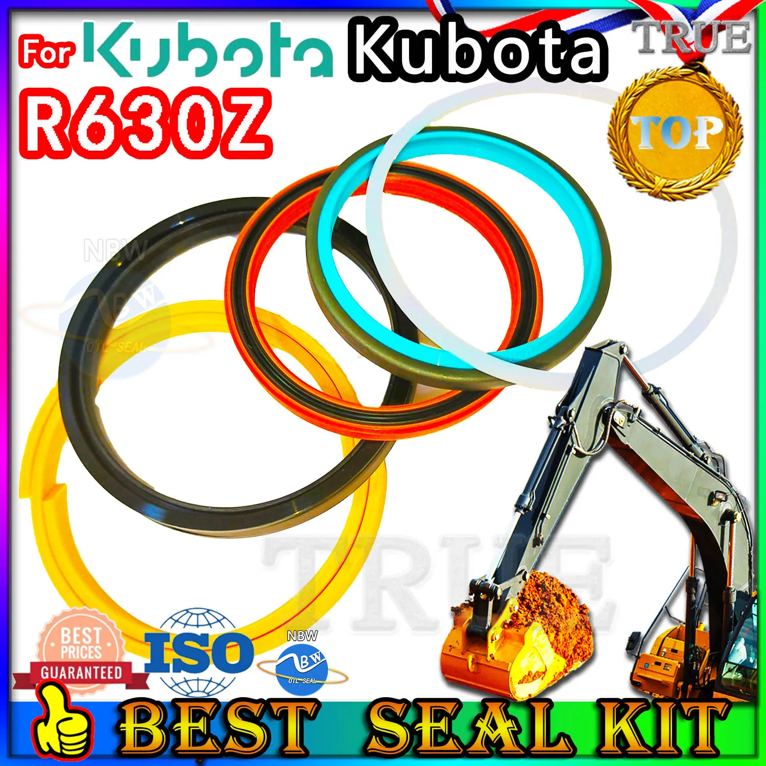 

For Kubota R630Z Oil Seal Repair Kit Boom Arm Bucket Excavator Hydraulic Cylinder MOTOR Piston Rod Shaft Replacement Dust FKM