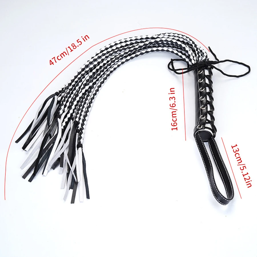 Manico con cinghie incrociate per frusta da cavallo in vera pelle da 64 cm per fruste da sculacciata per equitazione in pelle di mucca