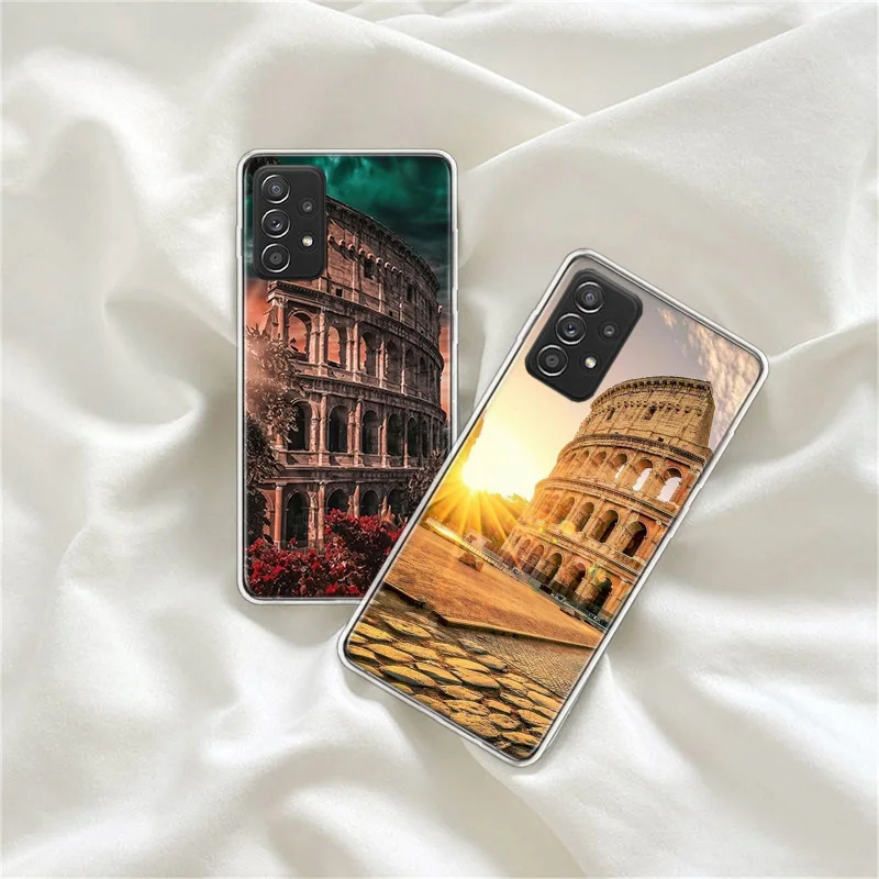 Colosseum Rome Italy Phone Case For Galaxy S23 S20 FE S21 Plus Samsung S24 S22 Ultra TPU Pattern S10 S10E S9 S8 Cover Soft Capa