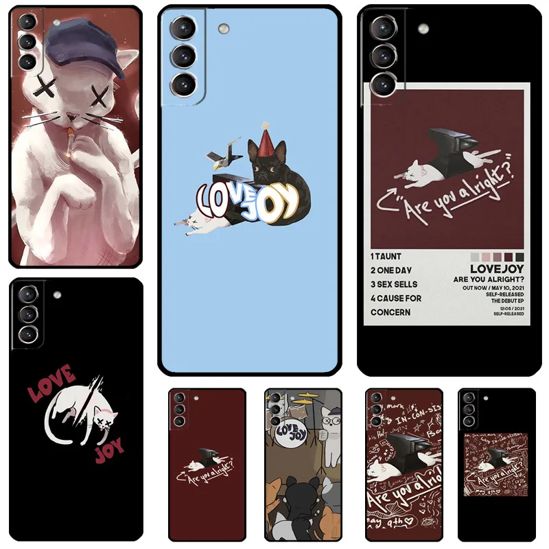 Lovejoy Cat Are You Alright Case For Samsung Galaxy S24 S23 S22 S21 Ultra Plus Note 10 Note 20 S8 S9 S10 S20 FE Cover