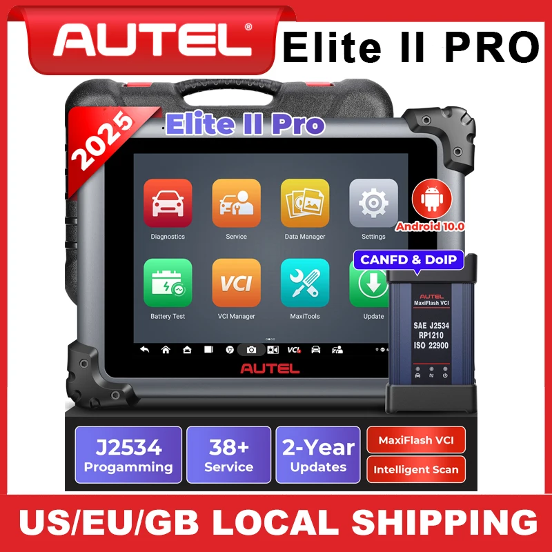 

Autel Maxisys Elite II Pro Инструмент диагностики автомобилей J2534 Программирование ECU Мотор кодирования ECU TruSpeed CAN FD DoIP 2-летнее обновление