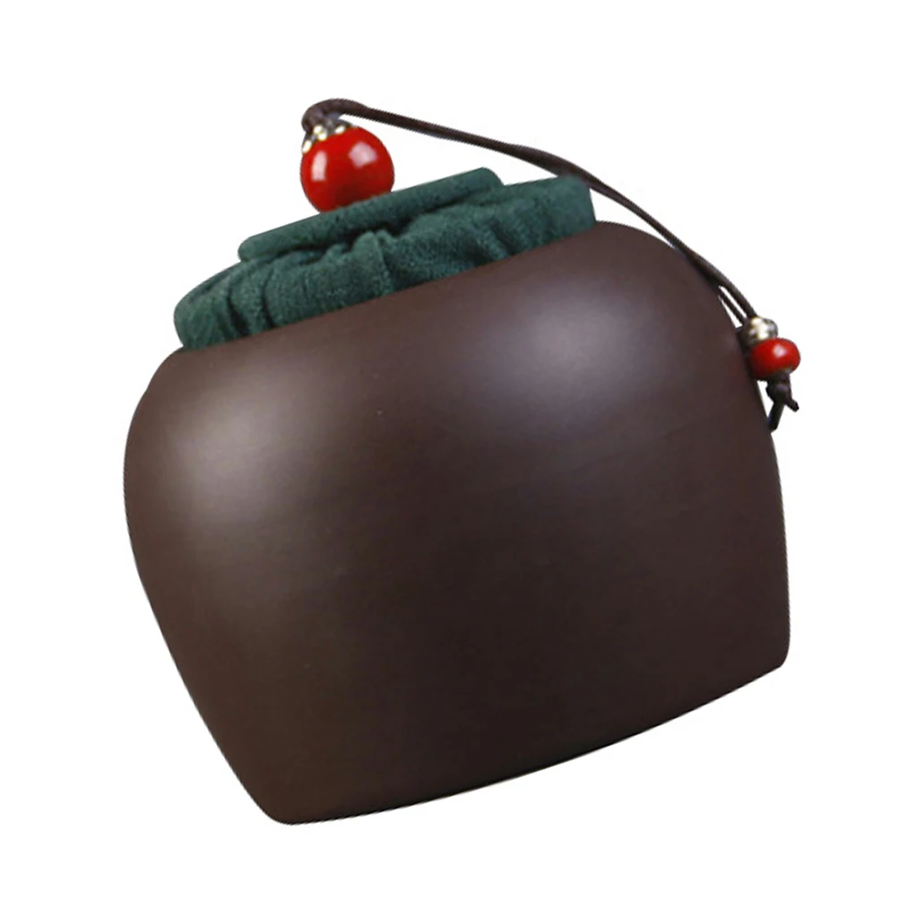 

1pc Ceramic Airtight Tea Storage Jar Retro Food Container Moisture Proof Nut Canister Jar For Grains Dried Fruits Lead Free Mini