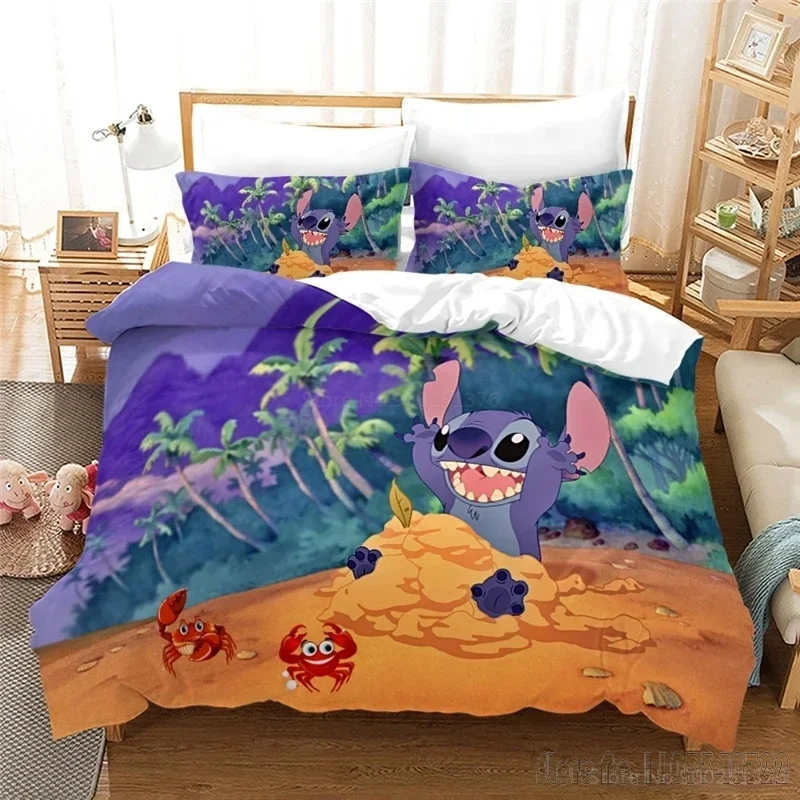 

Disney Lilo & Stitch Bedding Love Child Duvet Cover Set HD Comforter Cover Bedclothes for Kids Bedding Sets Bedroom Decor