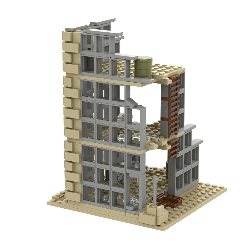 MOC 戦争ゲームシーンビルディングブロックおもちゃ廃墟建築モデル建設セットクリエイティブビルディングブロックおもちゃおもちゃギフト