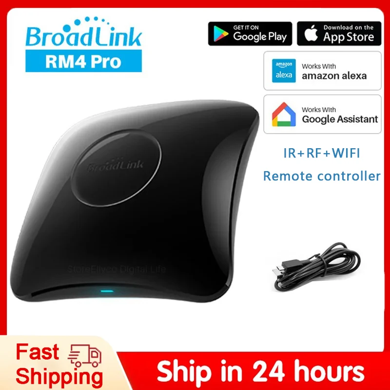 Broadlink RM4 Pro Remote Controller WiFi IR RF Intelligent Controller work with Alexa Google Assistant Smart Home Automation