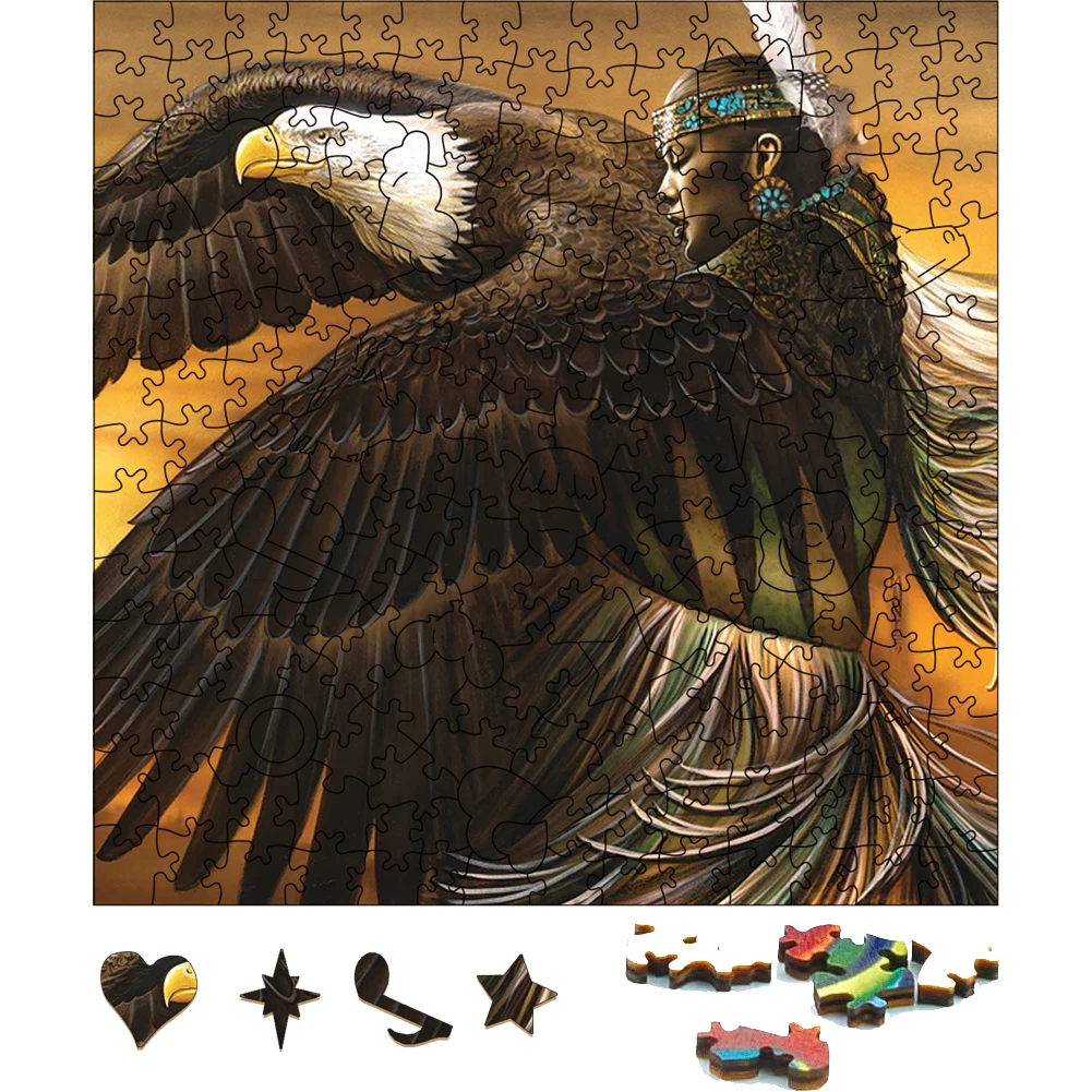 Puzzle Ferocious Eagle Wooden Jigsaw  Toys For Adults Animal Wood Puzzles Home Decoration Board Game Puzzle Toy For Kids