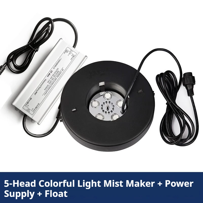 3/5 Heads LED Color Ultrasonic Atomizer Mist Maker Pond Fountain Humidifier Nebulizer