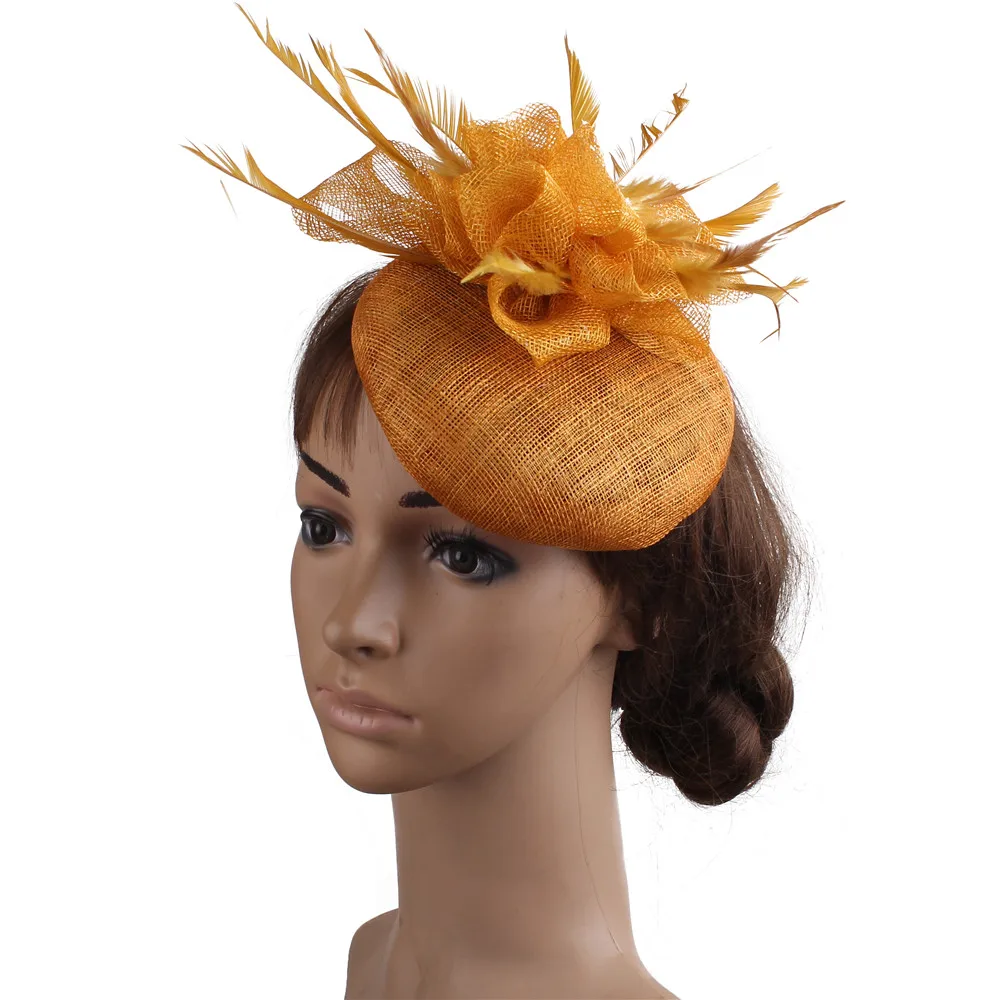 

Высокое качество Sinamay Fascinator шляпы для женщин невеста свадьба дамы церковная вечеринка аксессуары для волос гоночные головные уборы с заколкой для волос