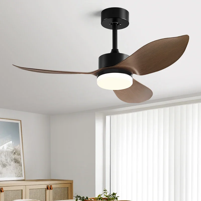 48inch Restaurant Fan Llights Modern Simplicity DC Remote Control Black Ceiling Fan Living Room Indoor 110V 220V Electric Fan