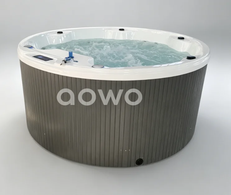 AOWO 2.5m Round Outdoor Hot Tub SpaAcrylic Jacuzzi with 3kw Heater Hydrotherapy Massage Jets for Backyard