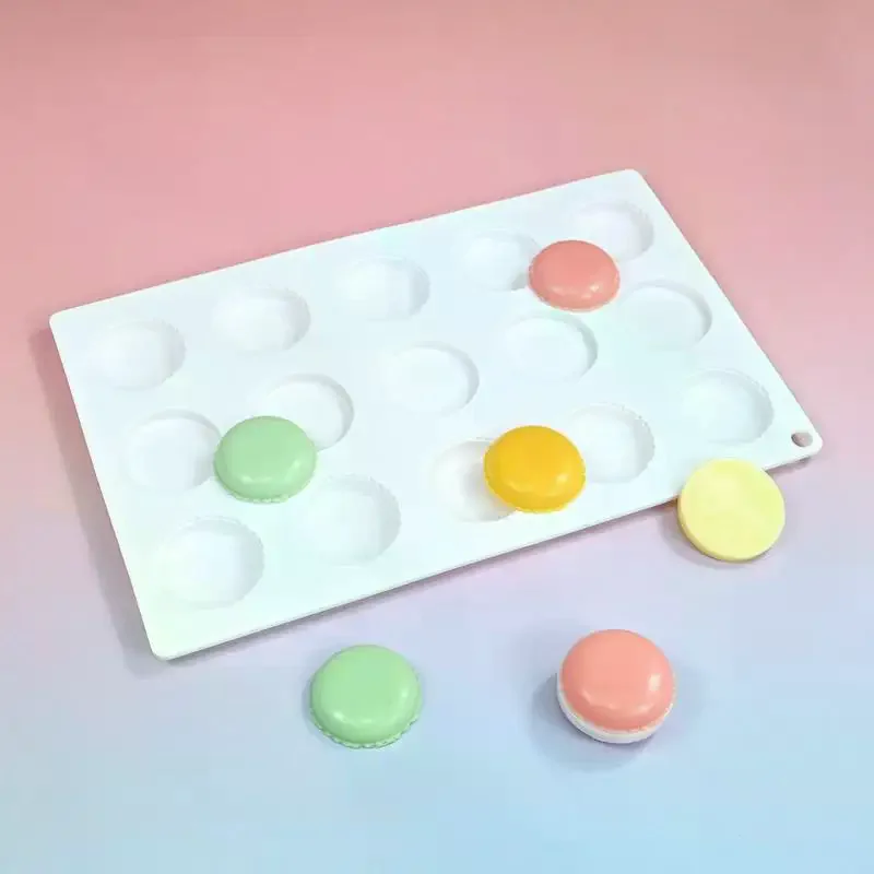 15 Cavity Macaron Silicone Mold Mousse Cake Chocolate Biscuit French Pastry Baking Mold Aromatherapy Candle Making Mold