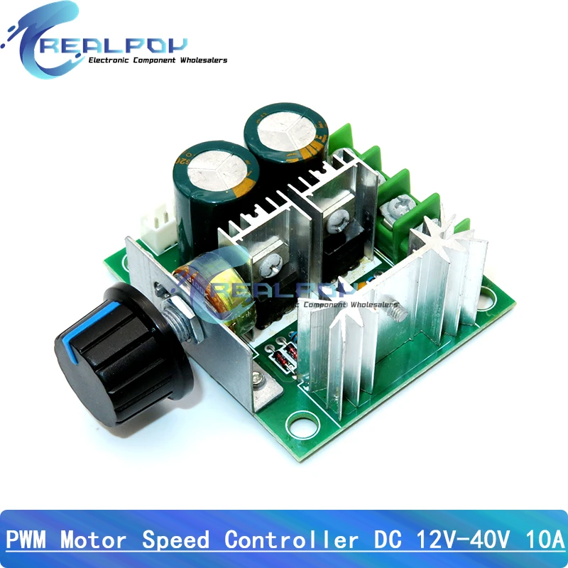 DC 12-40V 12V-40V 10A PWM silnik kontrola prędkości Regulator przełącznik sterowanie wolt ściemniacz