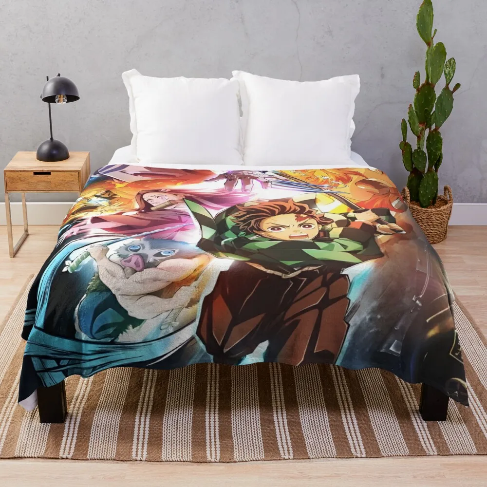 

Kimetsu no Yaiba - Cover image Throw Blanket sofa bed Luxury Decorative Sofa Flannel Blankets