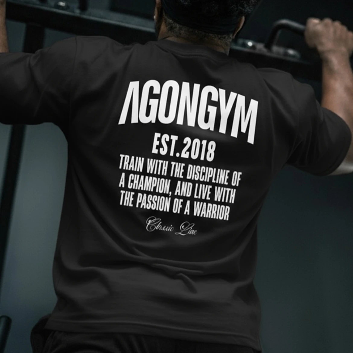 AGONGYM New Fashion Trend Men T-shirt Sports Cotton Short Sleeves Loose Shirts Bodybuilding Fitness Comfortable Slim Fit Tee Top image 6