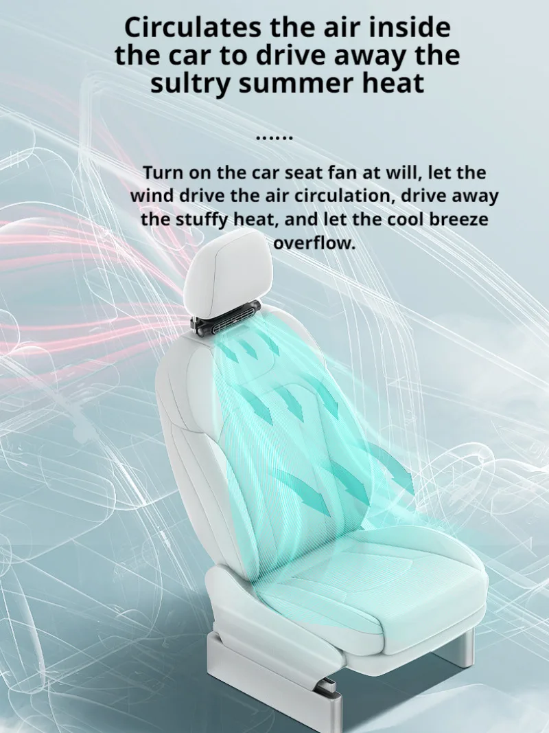 Universal simple car seat three gears small fan 12v car big truck with hidden electric fan van 24v removable electric fan mute