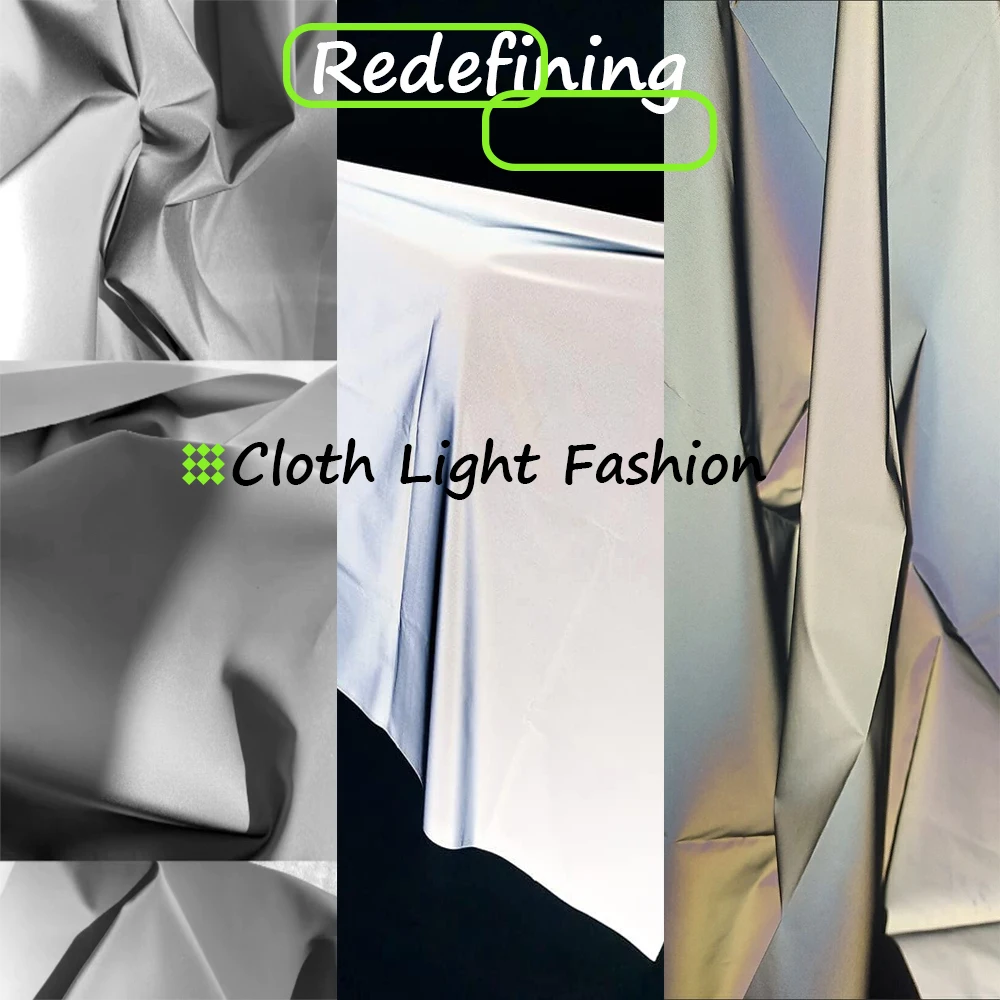 3mx1.4m Night Vision Reflective Safety Warning Fabric Chemical Fiber Weathercoat Fabric Fashion Designer Fabric