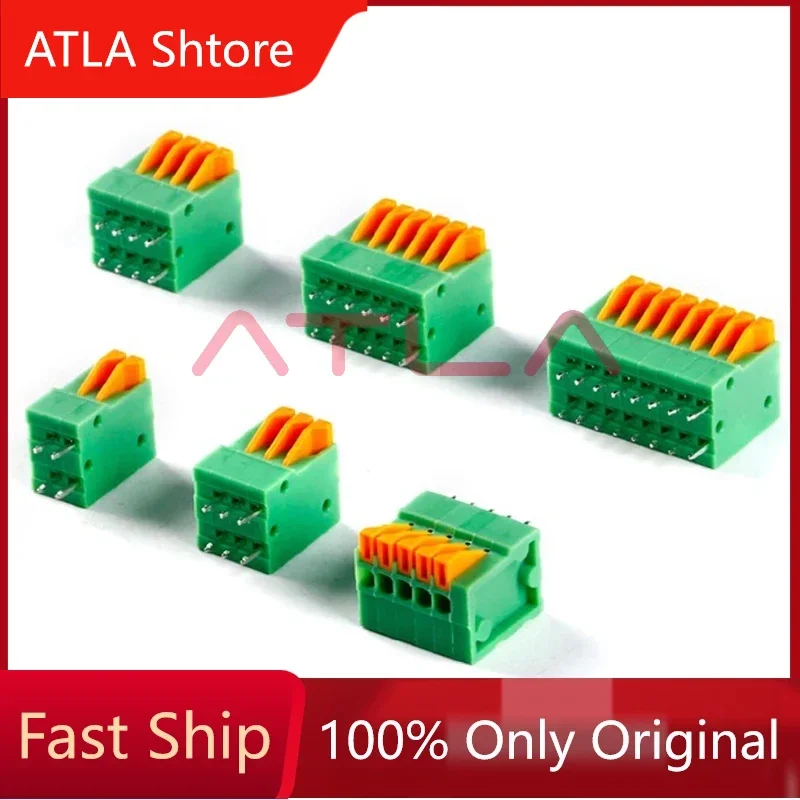 10 Pieces KF141V 2.54 - 2P 3P 4P 5P 6P 8P Spring-loaded PCB Connector Terminal Block 150V 2A 2.54mm Pitch