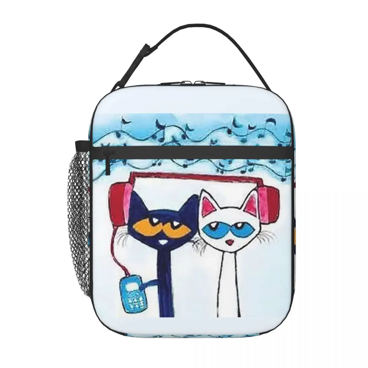 Pete The Cat Playing Guitar Insulated Lunch Bag for Women Children Portable Food Boxes Thermal Lunch Box Tote