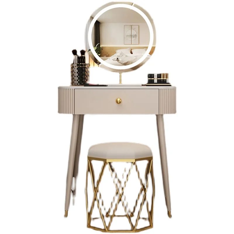 Rock board dressing table, luxurious and luxurious, modern and simple solid wood dressing table in bedroom