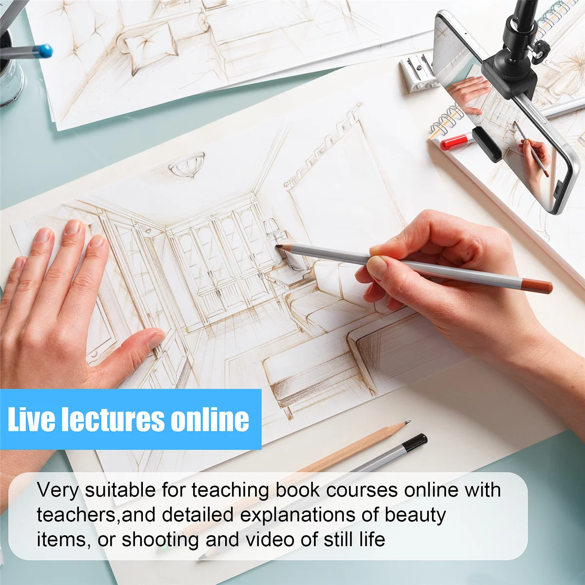 

# 62A Камера и фото, регулируемый штатив с держателем для мобильного телефона, верхнее крепление для телефона, черный