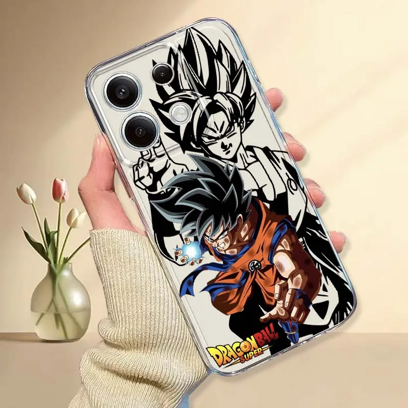 

Dragon Ball Son Goku Phone Case For Xiaomi Mi Poco F2 F3 F4 F5 F6 X5 X6 X7 Pro TPU Protection Transparent