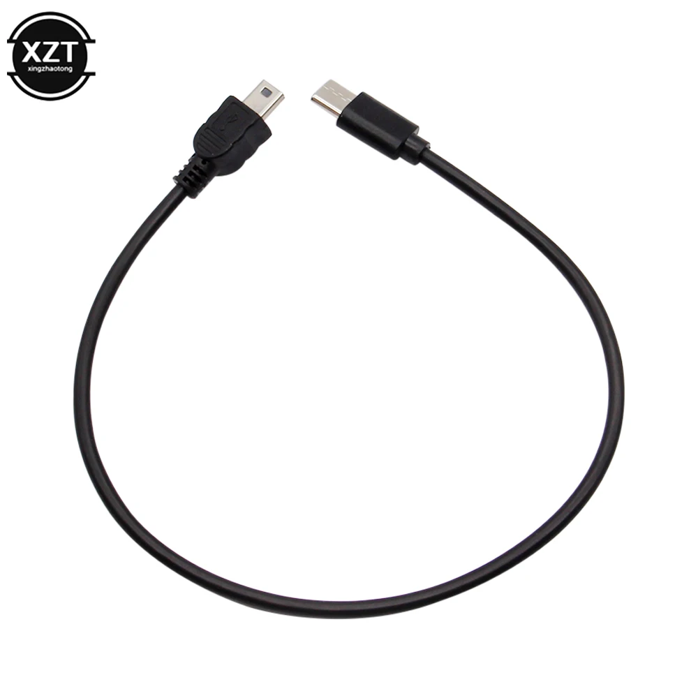 30cm USB Type C 3.1 Male To Mini USB 5 Pin B Male Plug Converter OTG Adapter Lead Data Cable for Macbook pro Digital Camera