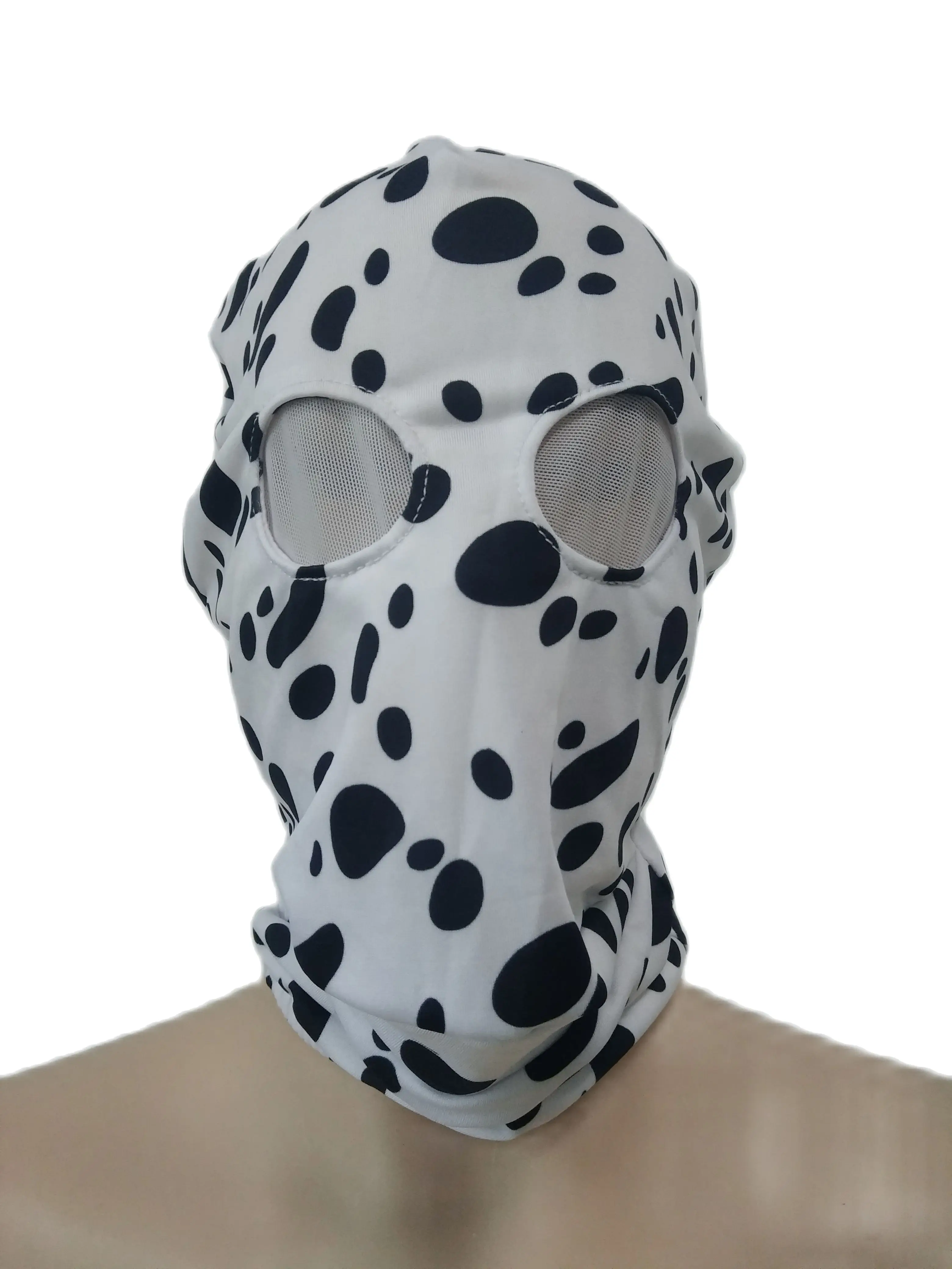 Halloween Cosplay Masker Kostuums Spandex Maskers Open Ogen Met Mesh Zwarte En Witte Vlekken Zentai Kostuums Party Accessorie