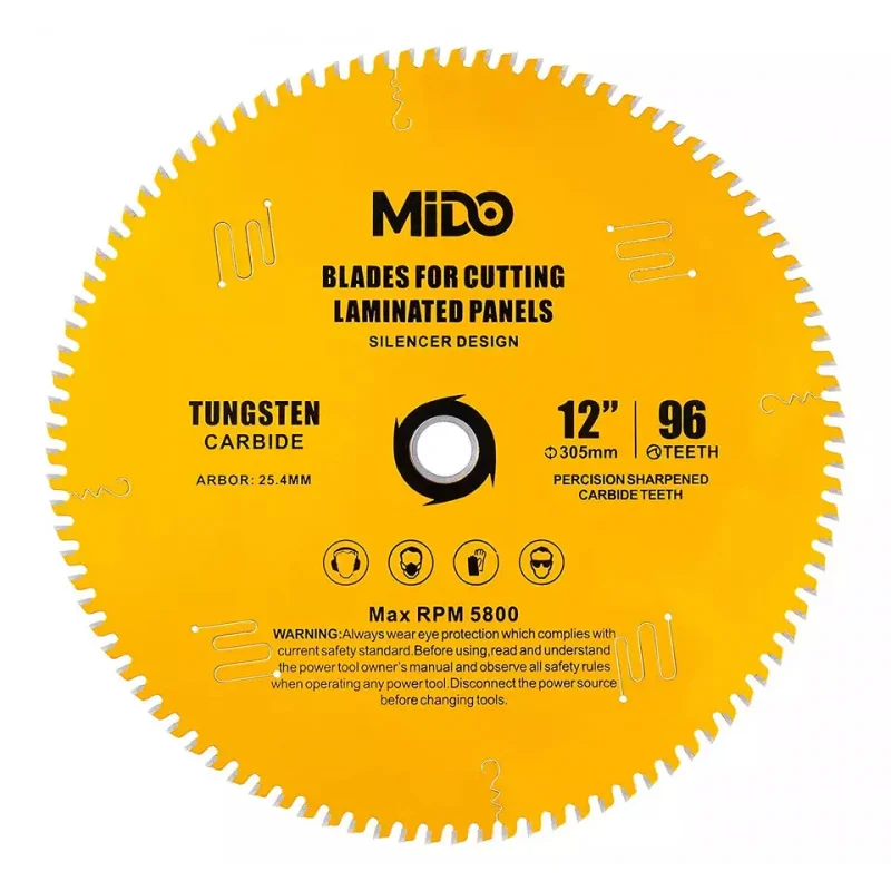 Professional 12 Inch Carbide Miter 96 Teeth Laser-Welded Circular Saw Blade 1 Arbor Table Cutting Disc OEM Supported