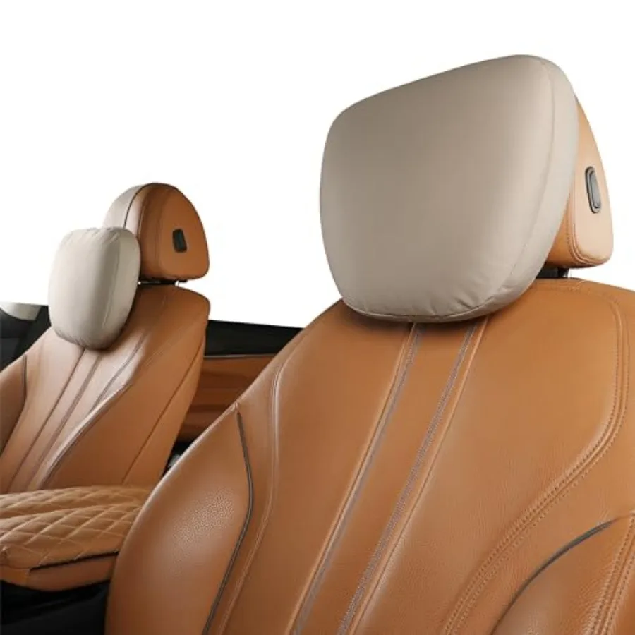 

2Ps car headrest Pillow car Neck Pillow for Driving 11.8x7.5 Inch Head Rest Pillow for car Fits Most car Models Suede Fabric wi