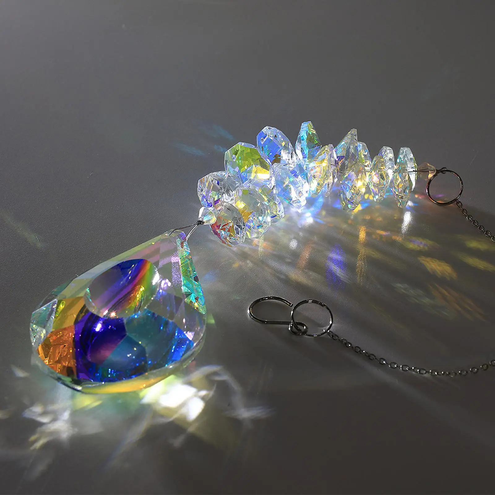 Prism Pendant Glass Hanging Decor Office Home Bedroom Indoor Gift Charm Ornament
