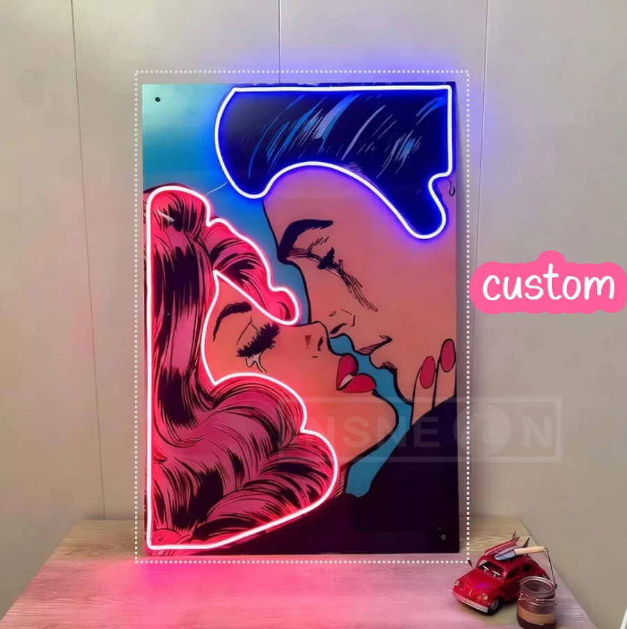 Custom Led Neon Sign for Home Business Sign-led Personalized Wall Light Decor Wedding Custom Neon Sign UV Printed Neon Sign